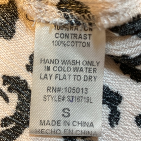 Savanna Jane Leopard Print Top Size S Embroidered Folk Art Shabby Chic Boho - Picture 8 of 8